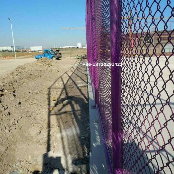 Pink color chain link fence wire mesh for basketball court made in china