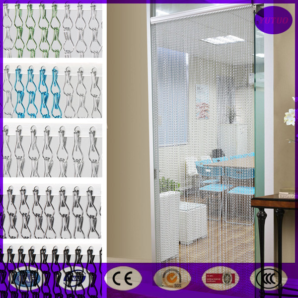 Hanging Double Hooks Aluminum Striple Chain Fly Screen For Door