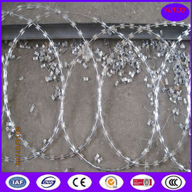 China High security Hot Dipped Galvanized 600mm Flat Wrap Razor Wire with heavy clips