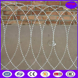 China High security Hot Dipped Galvanized 600mm Flat Wrap Razor Wire with heavy clips