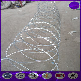 10-15 meter  /roll Electro Galvanized concertina cross Razor barbed wire