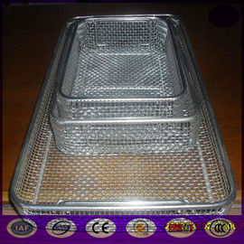 Stainless steel sterilizing basket and  parts basket with lid