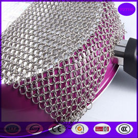 5"x5" Stainless Steel Chain mail Pot Scrubber/ Cast iron cleaner  from China top supplier