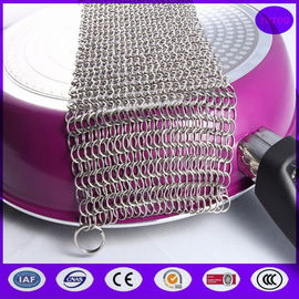 5"x5" Stainless Steel Chain mail Pot Scrubber/ Cast iron cleaner  from China top supplier