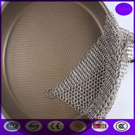 5"x5" Stainless Steel Chain mail Pot Scrubber/ Cast iron cleaner  from China top supplier