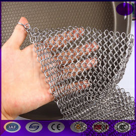 5"x5" Stainless Steel Chain mail Pot Scrubber/ Cast iron cleaner  from China top supplier