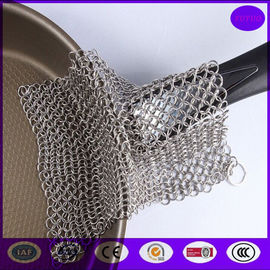 5"x5" Stainless Steel Chain mail Pot Scrubber/ Cast iron cleaner  from China top supplier