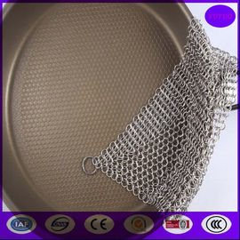 6X8 Inch Kitchen Pot Brush Cast Iron Stainless Steel Chainmail Scrubber Cleaner from china