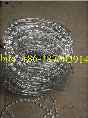 Concertina Razor Barbed Wire 450mm Coil Diameter flat wrap for fence top