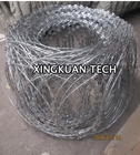 Flat Wrap Razor Barbed Wire 500mmx15m Fitted To Welded Mesh Fence
