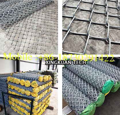 9 Gauge Hot Dipped Galvanized Chain Link Fence , Diamond Wire Mesh For Garden