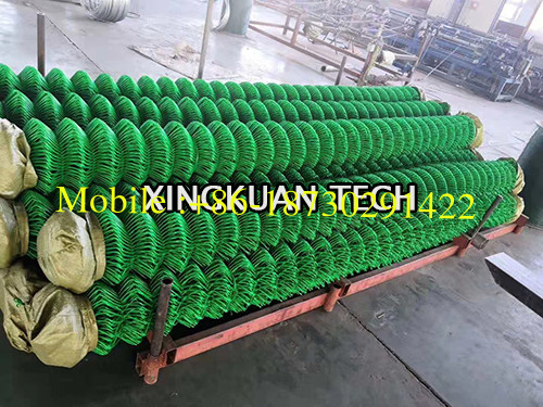 Vinyl Coated Chain Link Fence Fabric 50 Ft Roll Black Green color OEM