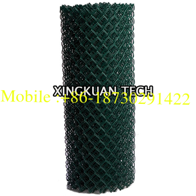 Vinyl Coated Chain Link Fence Fabric 50 Ft Roll Black Green color OEM