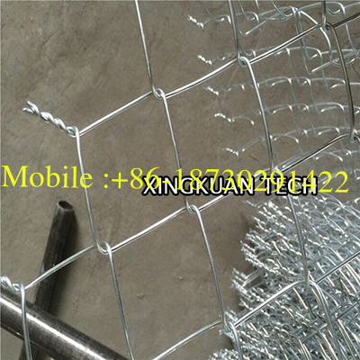 6cmx6cm Galvanized Chain Link Mesh Fencing , Cyclone Fence In Diamond Hole