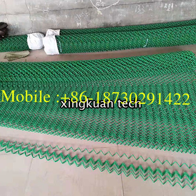 Vinyl Coated Steel Chain Link Fence Fabric 8ft high PVC Green color
