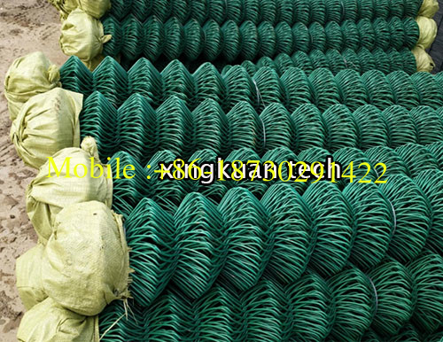 Vinyl Coated Steel Chain Link Fence Fabric 8ft high PVC Green color