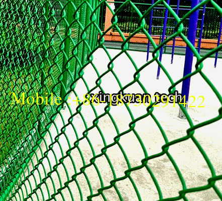 Vinyl Coated Steel Chain Link Fence Fabric 8ft high PVC Green color
