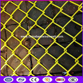 Yellow color PVC coating 70x70mm-9gauge chain wire mesh for Playing Fields