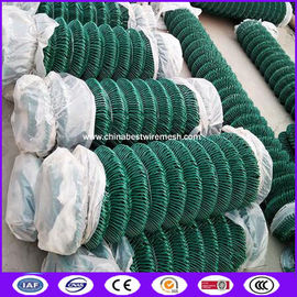 Green color 100x100 opening 5 foot chain link fence with low carbon steel wire