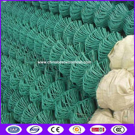 Green color 100x100 opening 5 foot chain link fence with low carbon steel wire