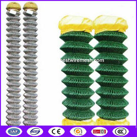 PVC Coated 80x80 opening chain link fence post spacing for architecture in Green color