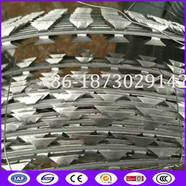 Stainless Steel Concertina Razor Barbed Wire In Straight Line