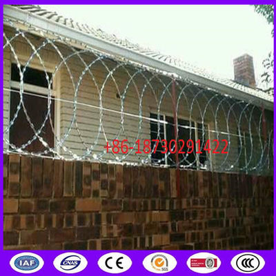 500mm coil diameter flat panel razor wire for wall top installation