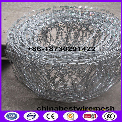 500mm coil diameter flat panel razor wire for wall top installation