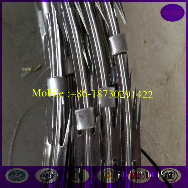 made in china concertina cross type razor barbed wire on top fence 300,450,500,600,700mm
