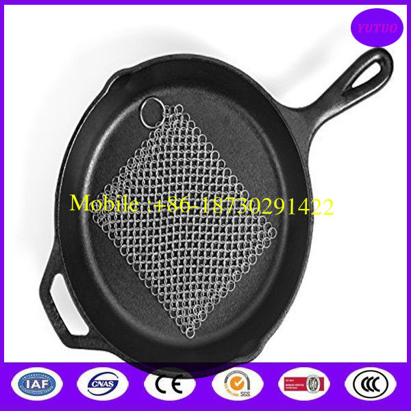 Cast Iron Cleaner XL 6.5x6.5 inch Premium Stainless Steel Chainmail Scrubber made in china