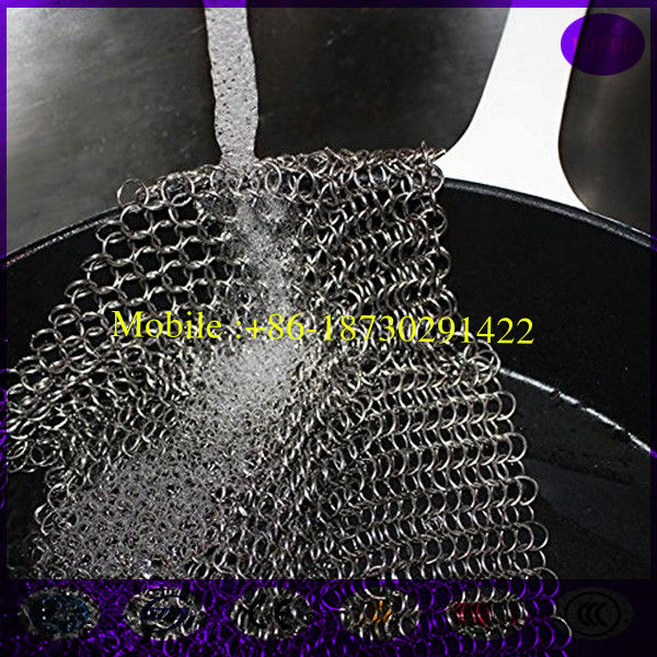 10mm Extra Large Chain Mail Scrubber for Cast Iron Pan cleaning  made in china