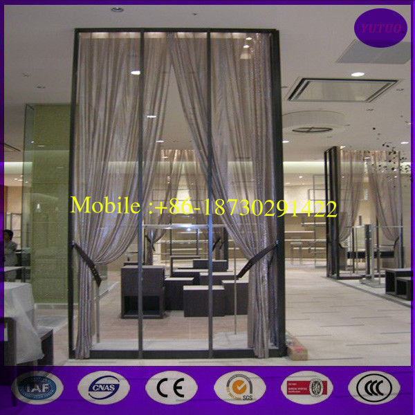 Silver color Aluminum metal curtain metal chain link fly pest insect door screen curtain