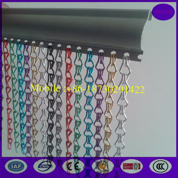 100% anodized aluminum chain fly link curtain screen  with special track