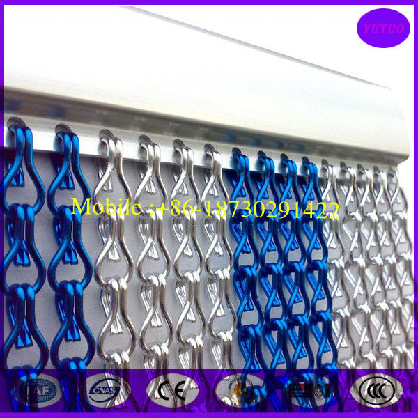 Silver & Blue Color Alternating Aluminum Chain Link Curtain ( china factory -top quality )