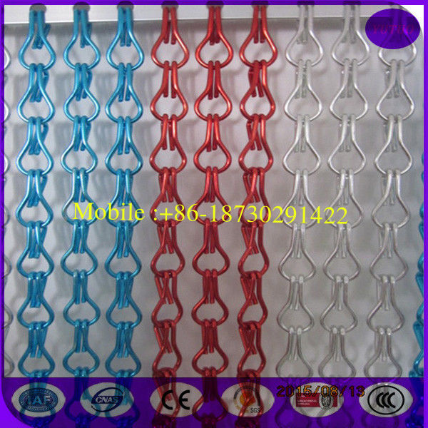 Hanging Double Hooks aluminum Striple Chain Fly Screen For Door Curtain