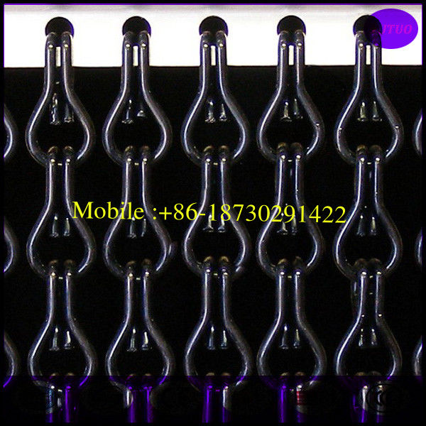 Matte Black Color Double Hook Link Decorative Metal Chain Curtains