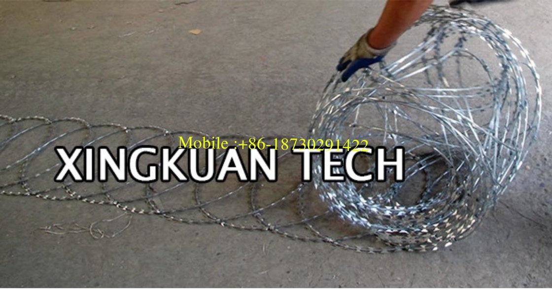 Flat Panel Coiled Razor Barbed Wire Hdg Hot Dipped Galvanized For Security Barrier