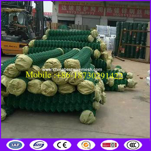 Green color 100x100 opening chain link fence decorations for architecture