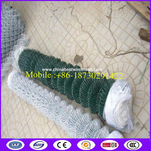 Green color Pvc coated 65x65mm 11gauge 6 foot chain link fence