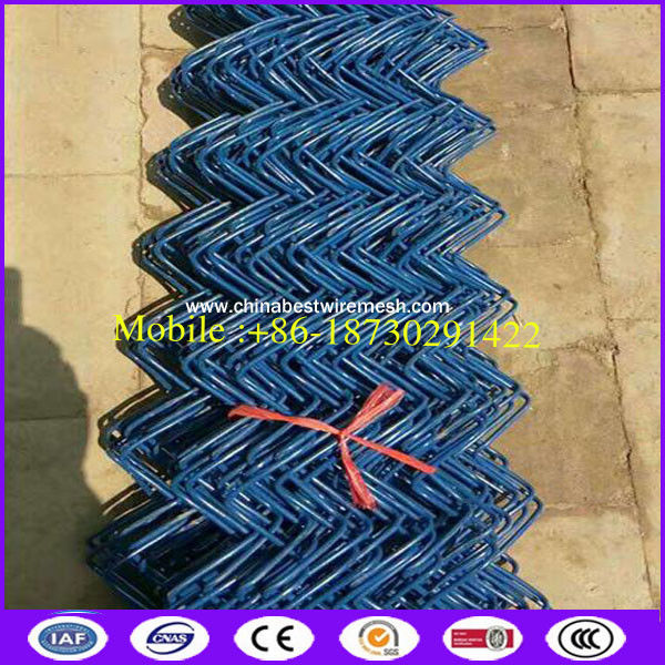 Blue Color 50mm*50mm 6ft*18m Galvanized/PVC Chain Link Fence
