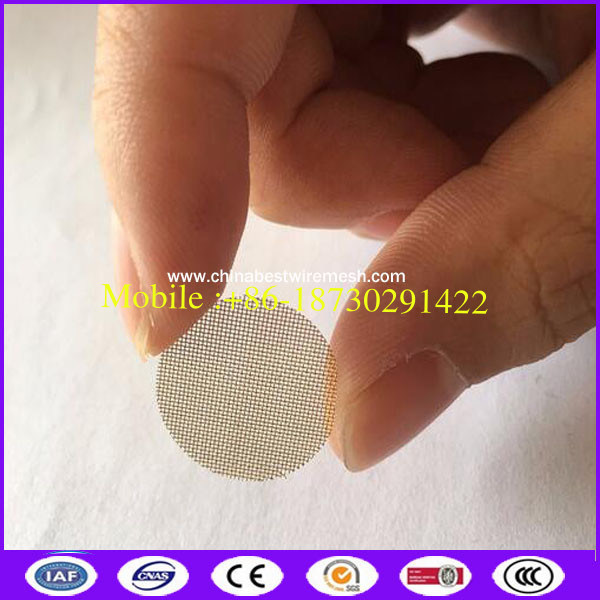 Round Stainless Steel 304 Tobacco Smoke Filter Screen Mesh For Pipe Combustion Support