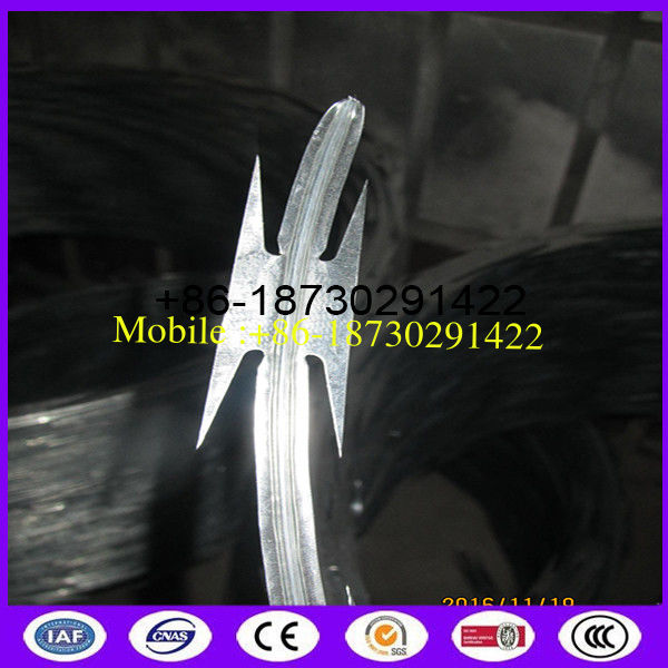 Galvanized Core Wire with Stainless Steel Tape 18" or 24" Diameter - 50' Rolls Razor Ribbon Helical Barbed Tape