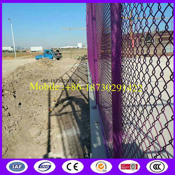 Pink color chain link fence wire mesh for basketball court made in china